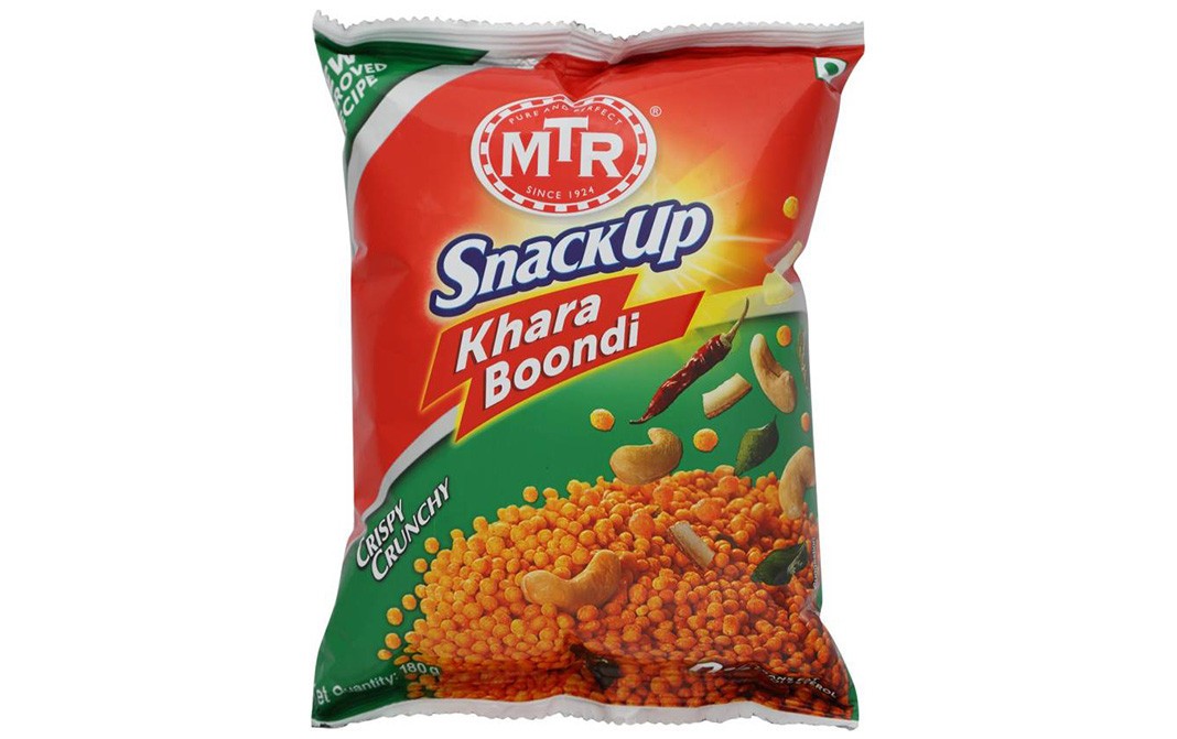 MTR Snackup Khara Boondi Crispy Crunchy   Pack  180 grams